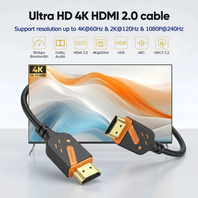 Alt view image 2 of 5 - RyzzRooa HDMI 2.0 Cable 15FT, 5-Pack, 18Gbps, 4K@60Hz