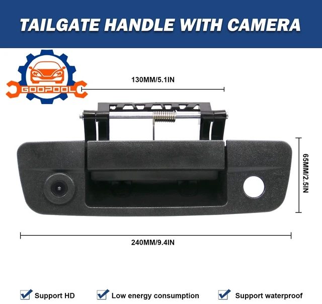Alt view image 3 of 5 - Tailgate Handle Backup Camera Compatible with 2009-2017 Dodge Ram 1500