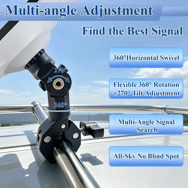 Alt view image 2 of 5 - Starlink Mini Clamp Mount Adjustable Universal Pole Clamp with Pipe Adapter