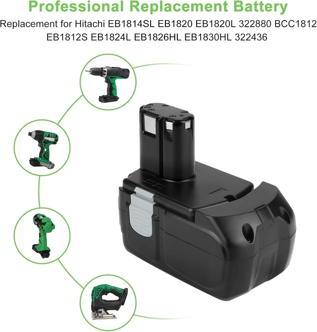 Alt view image 3 of 5 - Hanaix 2PACK 3500mAh 18V Battery EB1812S for Hitachi 18V EB1812S EB1814SL