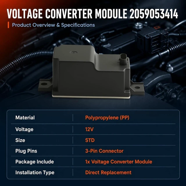 Alt view image 2 of 5 - Acbapptee A2059053414 Voltage Converter Module Compatible with Mercedes-Benz E-CLASS S-CLASS W213 A217 W222 V222 X222 X167 N293 AMG E53 E43 S63 S320 S350 S500 S450 G63 S560 S600 S650 GLS 350/400d G500