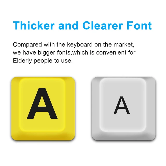 Alt view image 4 of 5 - BOOGIIO Large Print Computer Keyboard, Wired USB High Contrast Keyboard with Oversized Print Letters for Visually Impaired Low Vision Individuals (Yellow+Black)