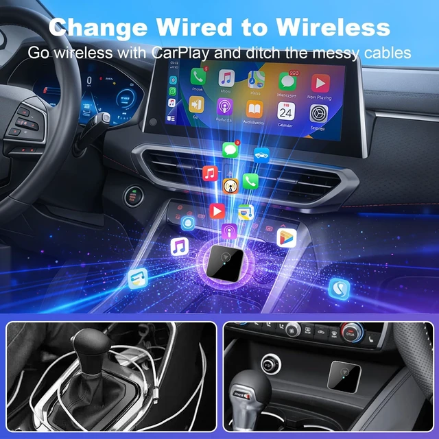 Alt view image 2 of 5 - 2 in 1 Wireless Carplay Adapter, 2026 Upgraded for IOS&Android Auto Dongle