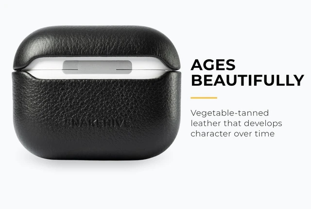 Alt view image 5 of 5 - Snakehive Leather Case Compatible with AirPods Pro 3 - Case Cover - Black