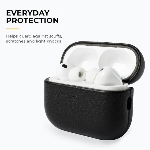 Alt view image 2 of 5 - Snakehive Leather Case Compatible with AirPods Pro 3 - Case Cover - Black