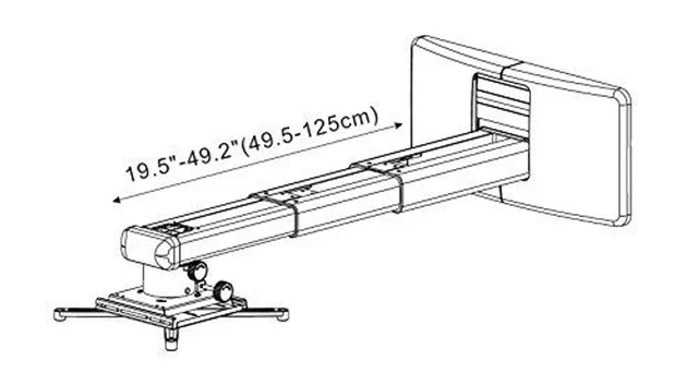 Alt view image 2 of 5 - Viri,Projector Wall Mount,Extension : 495-1250mm (19.49"-49.21") with Universal Mouning Plate,Quickly and Accurately Adjust The Tilt/Swivel/Rotation Angle by 5,Suitable for Homes Offices Classroom