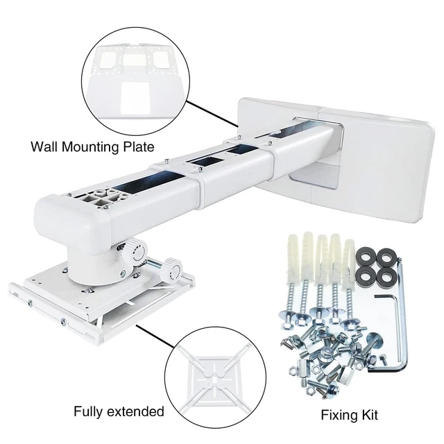 Alt view image 5 of 5 - Viri,Projector Wall Mount,Extension : 495-1250mm (19.49"-49.21") with Universal Mouning Plate,Quickly and Accurately Adjust The Tilt/Swivel/Rotation Angle by 5,Suitable for Homes Offices Classroom