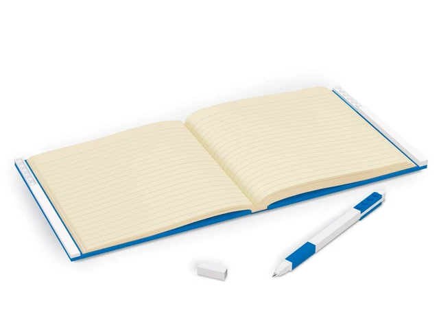 Alt view image 2 of 5 - IQ LEGO Stationery Locking Notebook & Gel Pen Set Blue (52257)
