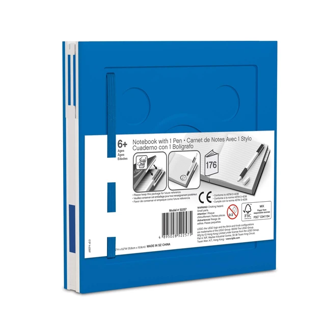 Alt view image 4 of 5 - IQ LEGO Stationery Locking Notebook & Gel Pen Set Blue (52257)