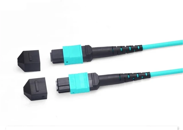 Main image of NHBQPOG 12-Fiber MPO-MPO OM3 Fiber Patch Cord - 3-m/15m Length, Type A/B(40M,8C Male-Male B)
