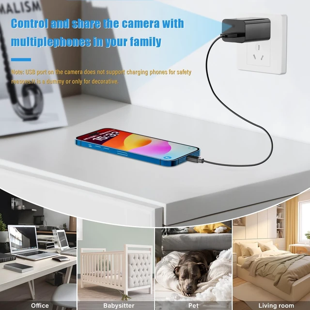 Alt view image 3 of 4 - TBYEPJU 64GB Card Security Camera, USB Powered, No WiFi Required,Black Cube Design
