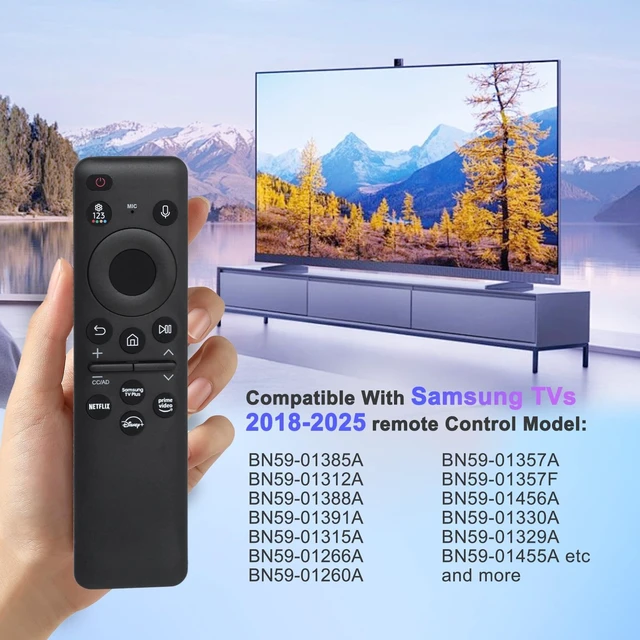 Alt view image 2 of 5 - BN59-01432A Rechargeable Voice Solar Remote Control can Replace the for Samsung smart TV Remote Control and is Suitable for Samsung 2019-2025 NEO QLED, Crystal UHD, OLED 4K TVS - Black