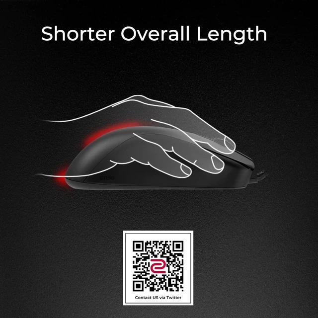 Alt view image 2 of 5 - BenQ Zowie S2-C Symmetrical Gaming Mouse ^^ Professional Esports Performance ^^ Driverless ^^ Paracord Cable ^^ Revisioned C-Features ^^ Matte Black ^^ Small Size