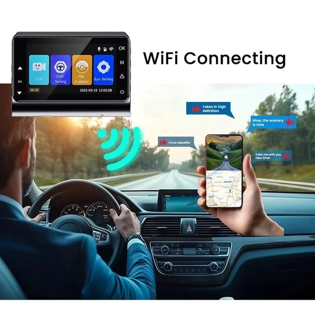 Alt view image 3 of 5 - EKLEVA 4K+2K Dual Dash Camera, 2160P Front and Rear, 170 Wide Angle, GPS, Night Vision, Super Capacitor