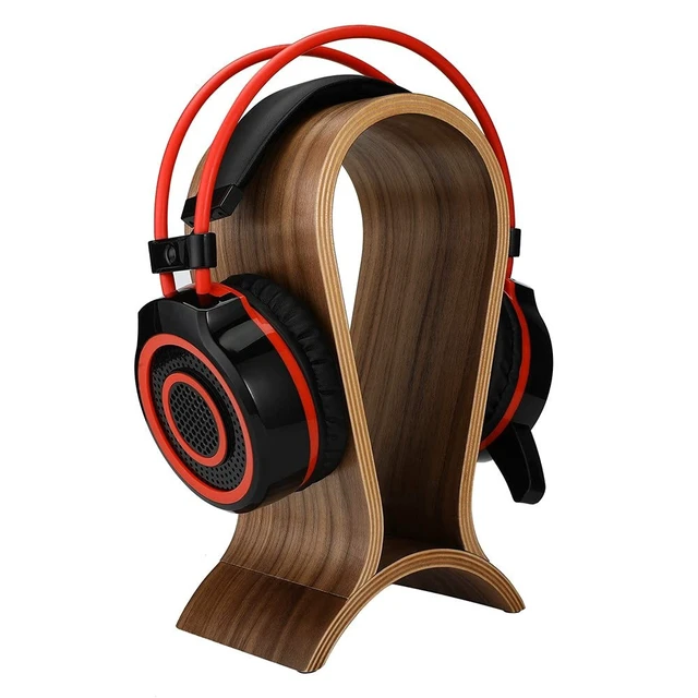 Alt view image 2 of 5 - Headphone Stand Wood, Headset Stand for Desk, Walnut Gaming Headphone Holder Compatible for Sennheiser, Bose, Beats, Razer, AKG, Airpod Max, HyperX, Sony PS4 et.
