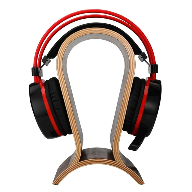 Alt view image 3 of 5 - Headphone Stand Wood, Headset Stand for Desk, Walnut Gaming Headphone Holder Compatible for Sennheiser, Bose, Beats, Razer, AKG, Airpod Max, HyperX, Sony PS4 et.