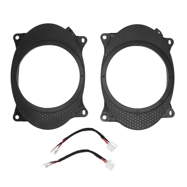 Alt view image 5 of 5 - 2pcs 6.5inch Black Door Speaker Adapter Spacer Rings Replacement for Levin with 2 Wire Harness Replacement (6X9)