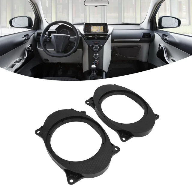 Alt view image 2 of 5 - 2pcs 6.5inch Black Door Speaker Adapter Spacer Rings Replacement for Levin with 2 Wire Harness Replacement (6X9)