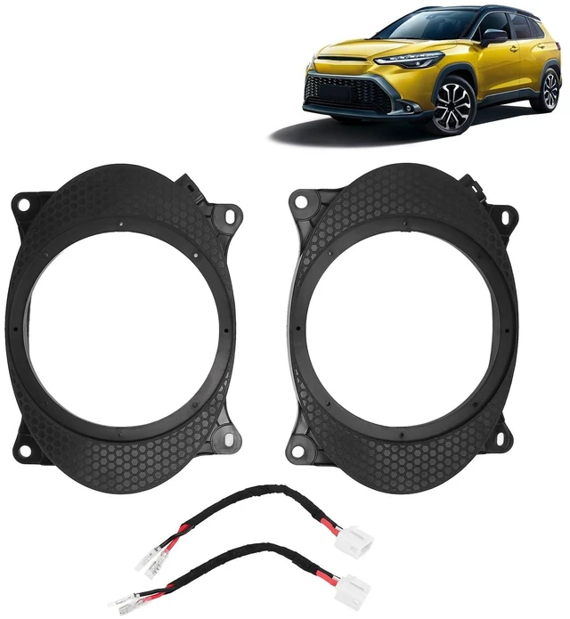 Main image of 2pcs 6.5inch Black Door Speaker Adapter Spacer Rings Replacement for Levin with 2 Wire Harness Replacement (6X9)