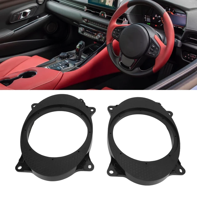 Alt view image 3 of 5 - 2pcs 6.5inch Black Door Speaker Adapter Spacer Rings Replacement for Levin with 2 Wire Harness Replacement (6X9)