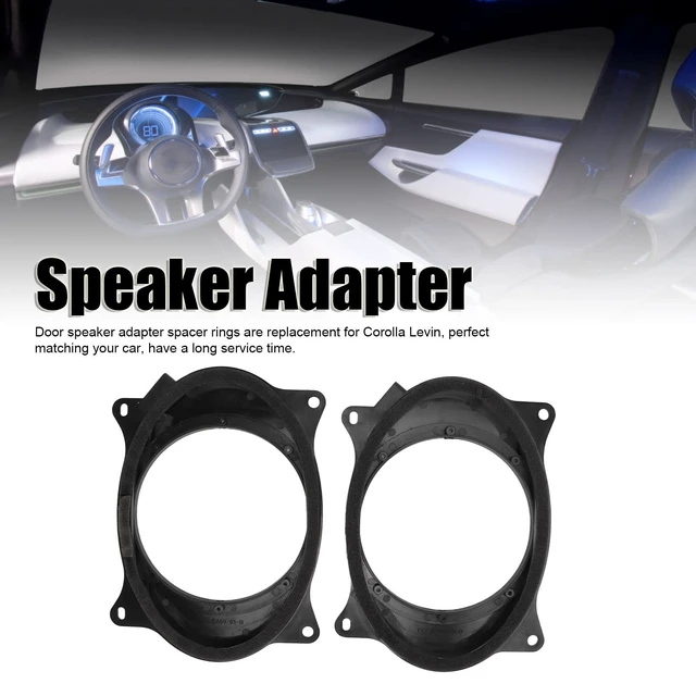Alt view image 4 of 5 - 2pcs 6.5inch Black Door Speaker Adapter Spacer Rings Replacement for Levin with 2 Wire Harness Replacement (6X9)