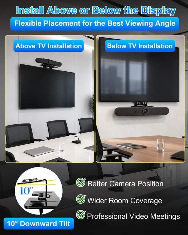 Alt view image 3 of 5 - TV Mount Video Bars Fit for Logitech Rally Series Camera 952-000041