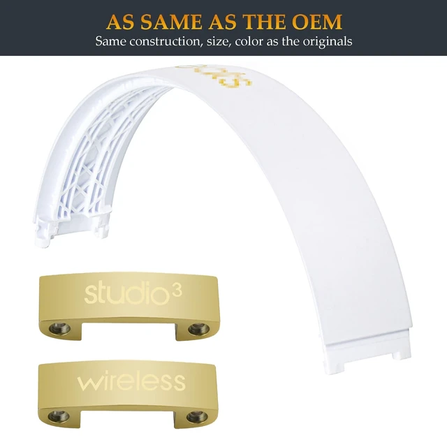 Alt view image 3 of 5 - Beat Studio 3 Replacement Headband and Hinge Same as the OEM Arch Band + Hinges Parts Replacement for Beats Studio3/A1914, Studio 2 Wired/Wireless (B0500/B0501), Studio Pro/A2924 Headphones (Wh