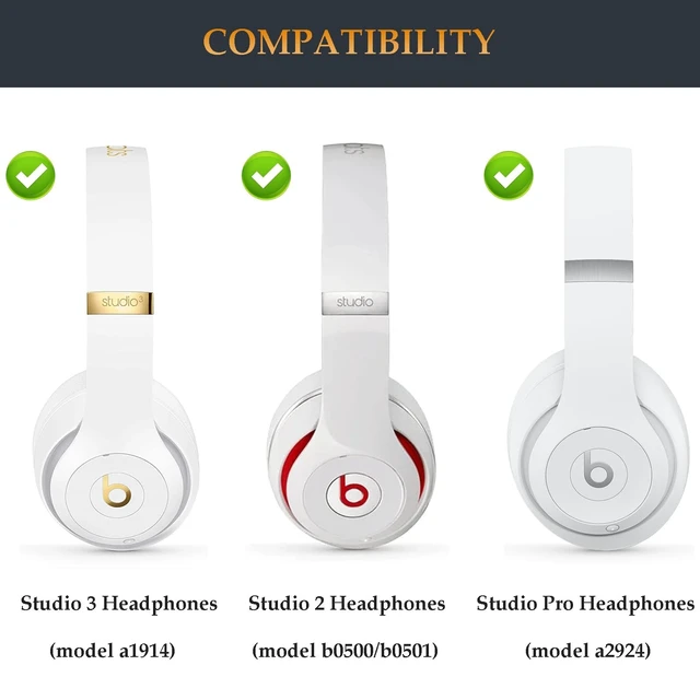 Alt view image 2 of 5 - Beat Studio 3 Replacement Headband and Hinge Same as the OEM Arch Band + Hinges Parts Replacement for Beats Studio3/A1914, Studio 2 Wired/Wireless (B0500/B0501), Studio Pro/A2924 Headphones (Wh
