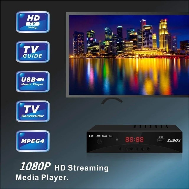 Alt view image 5 of 5 - Digital TV Converter Box, ATSC Tv Tuner - ZJBOX for Analog HDTV Live 1080P with Recording&Playback,HDMI Output, Timer Setting Tuner Function Digital Channel Free