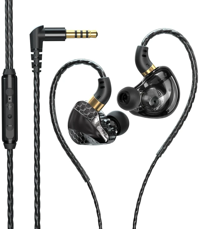 Main image of YOUWEIQU Wired Earbuds for Gaming with Mic, HiFi Fixed Cable,Black
