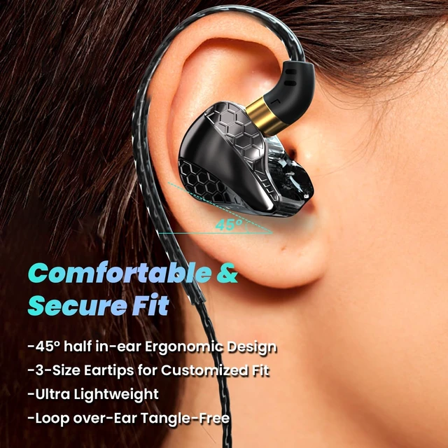Alt view image 5 of 5 - YOUWEIQU Wired Earbuds for Gaming with Mic, HiFi Fixed Cable,Black