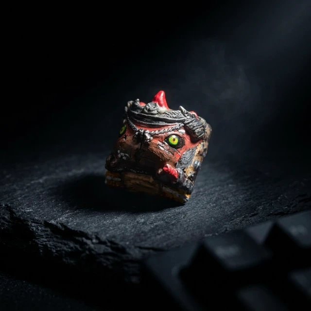 Alt view image 2 of 5 - WEDIWALL Handmade Samurai Unicorn Artisan Keycap - Hand Painted Resin Custom Keycap for Mechanical Keyboard, Compatible with Cherry MX Style Switches, ESC Key Accent