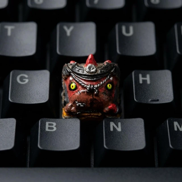 Alt view image 3 of 5 - WEDIWALL Handmade Samurai Unicorn Artisan Keycap - Hand Painted Resin Custom Keycap for Mechanical Keyboard, Compatible with Cherry MX Style Switches, ESC Key Accent