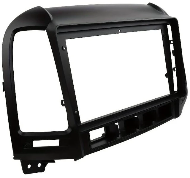 Alt view image 3 of 5 - 9 Inch Car Radio Fascia Fit for Santafe 2006-2012 Left Hand Drive Double Din Dash Mount Trim Kit Stereo GPS DVD Player Installation Panel Frame Bezel (Black,9inch)