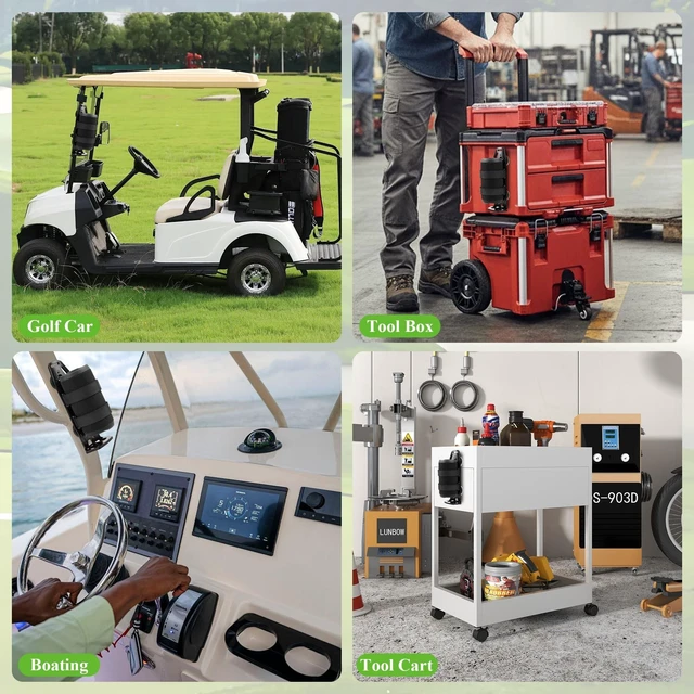 Alt view image 3 of 5 - ellrkr Magnetic Speaker Mount with Adhesive Metal Plates - Adjustable Strap Holder for Golf Cart, UTV, ATV, Boat ^^ Fits JBL Charge 5/6, Flip 5/6/7 ^^ Universal Fit for Non-Magnetic Surfaces