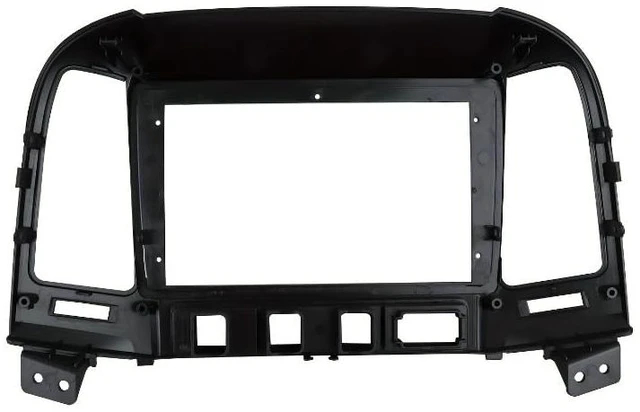 Alt view image 4 of 5 - 9 Inch Car Radio Fascia Fit for Santafe 2006-2012 Left Hand Drive Double Din Dash Mount Trim Kit Stereo GPS DVD Player Installation Panel Frame Bezel (Black,9inch)
