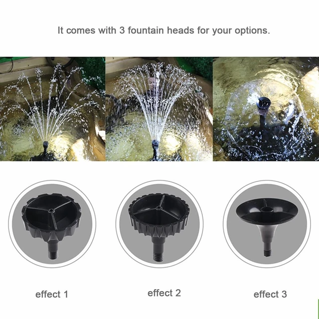 Alt view image 2 of 5 - COODIA 660GPH Submersible Pump Pond Fountain with Inside Filter and RGB Colorful LED Light, Multiple Water Fountain Spray Nozzles Kit for Garden PondIndoor and Outdoor Landscape (Fountain+U-V bulb)