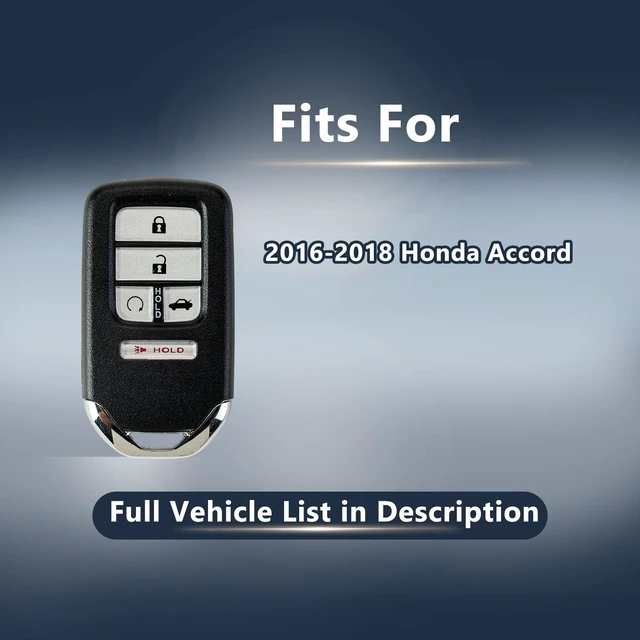 Alt view image 2 of 5 - RemoteMatch Car Key Fob Replacement Keyless Entry Remote for 2016 2017 Honda Accord 5-Button Smart Key FCC ID: ACJ932HK1310A(2 Pack)