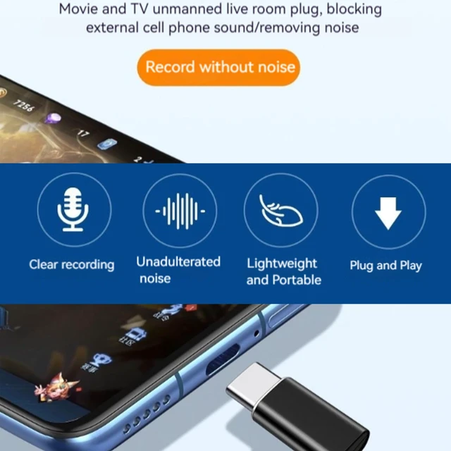 Alt view image 2 of 5 - Hrua Mic Blocker Internal Recording Adapter (Lightning)