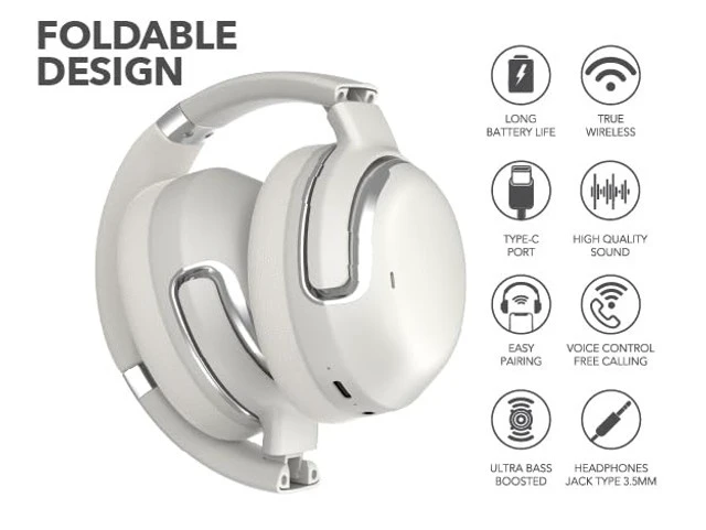 Alt view image 4 of 5 - TOPTECH RCA WAVE-76 Noise Cancelling Headphones, Wireless Bluetooth 5.4 Over Ear Headphones with 40mm Drivers, 25-Hour Playtime, USB-C Charging, Adjustable Headband