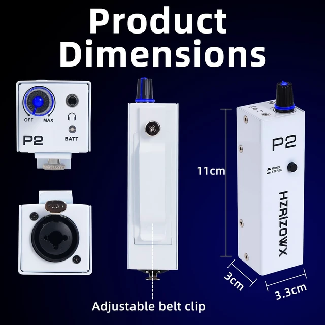 Alt view image 2 of 5 - P2 Portable in-Ear Monitor Amplifier,Personal Headphone AmpWhite