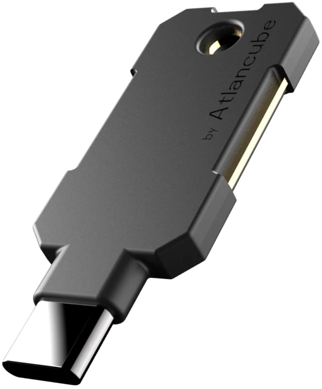 Main image of ATLKey USB-C Security Key for Passkey & 2FA, FIDO2/U2F Certified with 3-Side Touch & Multi-Color LED, Stores 100 Passkeys, Phishing-Resistant Login for Google, Microsoft, Apple & More, IP68 Wa