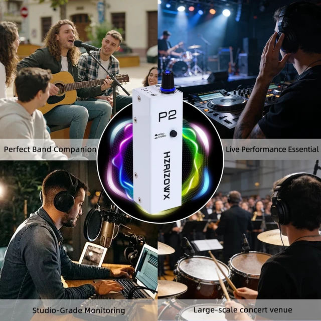 Alt view image 5 of 5 - P2 Portable in-Ear Monitor Amplifier,Personal Headphone AmpWhite