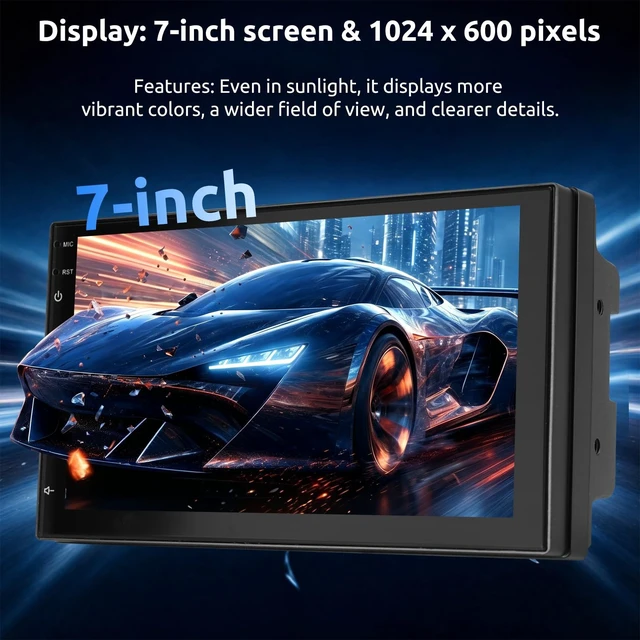 Alt view image 3 of 5 - ESSGOO 4+64G Android15 Double Din Car Stereo Wireless CarPlay&Android Auto
