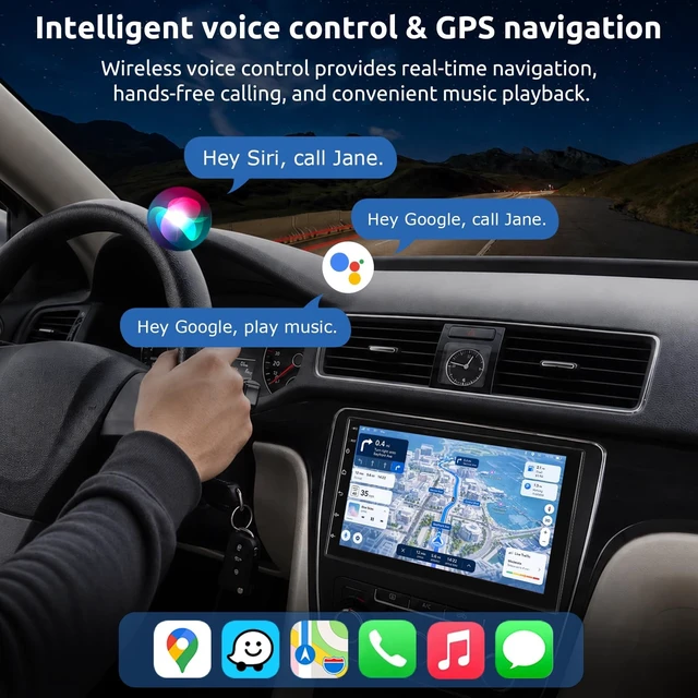 Alt view image 4 of 5 - ESSGOO 4+64G Android15 Double Din Car Stereo Wireless CarPlay&Android Auto
