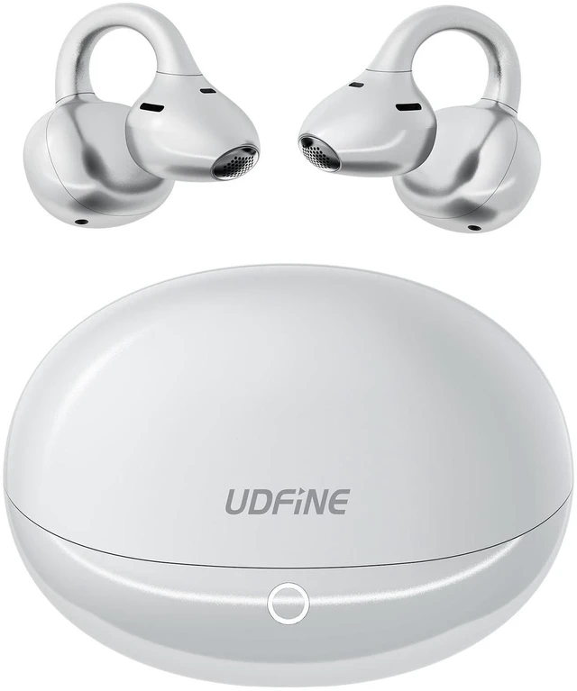 Main image of UDFINE Open Ear Earbuds, Clip-on semi-Open Design fits All Ear Shapes, Lightweight Wireless Headphones with ENC Noise Cancellation, Bluetooth 6.0, IPX5 Waterproof, FlexClip (White)