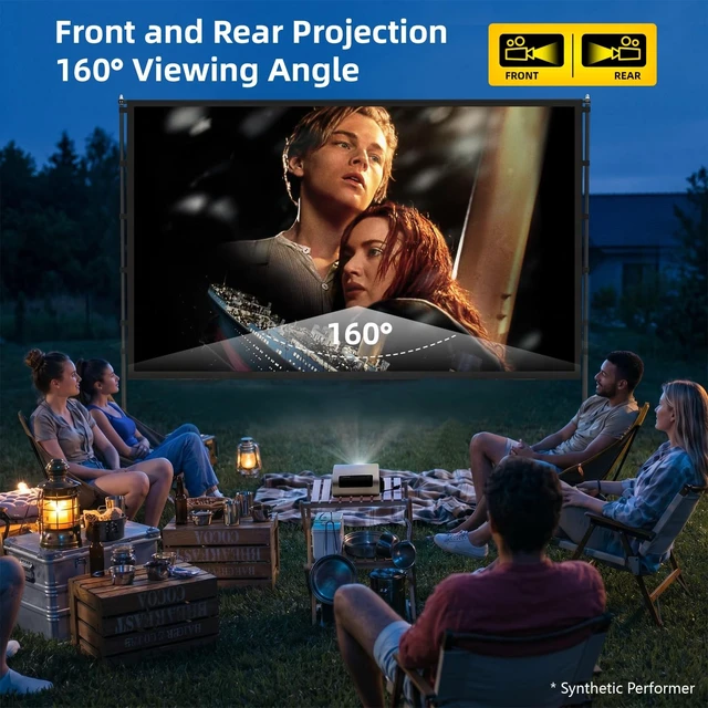 Alt view image 2 of 5 - 120 inch Outdoor Projector Screen with Stand, Portable Projector Screen