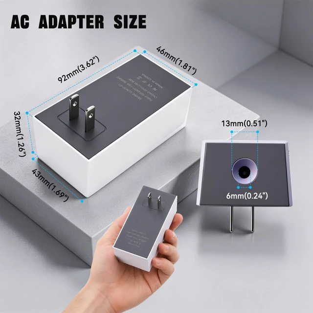 Alt view image 2 of 5 - Starlink Mini Power Supply, 60W AC-DC Adapter, Portable Wall Charger