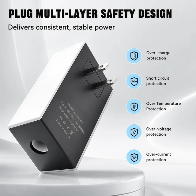 Alt view image 3 of 5 - Starlink Mini Power Supply, 60W AC-DC Adapter, Portable Wall Charger