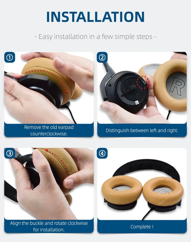 Alt view image 5 of 5 - Awsyhom Replacement Ear Pads for Beoplay H7/H9/h9i (Black)
